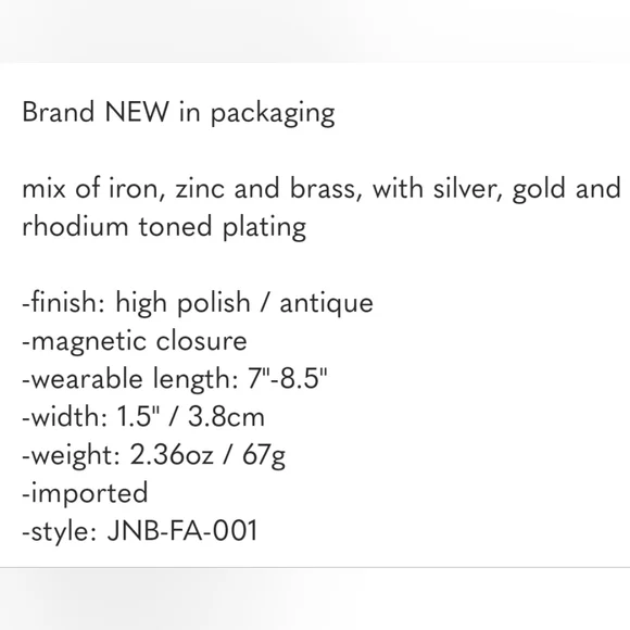 ANTHROPOLOGIE JENNY BIRD Austin Stacked Chains Cuff Bracelet NWT